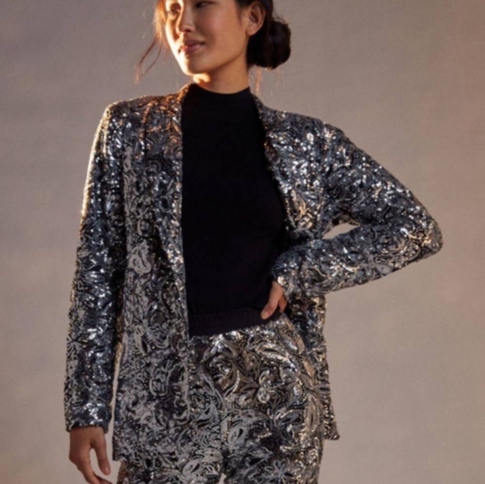 Anthro.Porridge Sequin Jacket SzMed